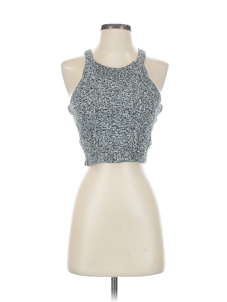 Pre-owned Charlotte Russe Tank Top Silver Halter Neckline Tops