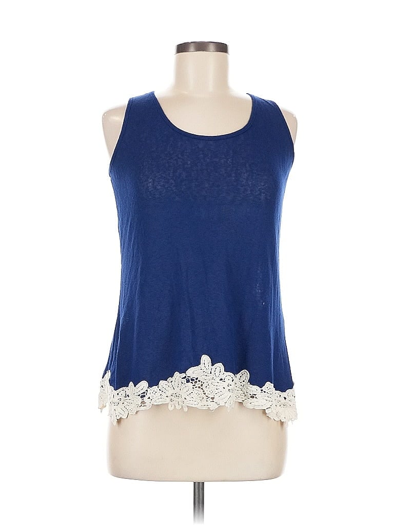 CHARMING CHARLIE Pre-owned Sleeveless Top Blue Halter Neckline Tops