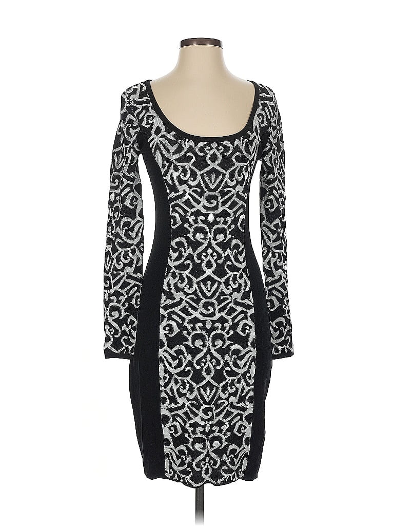 Carmen Carmen Marc Valvo Graphic Gray Cocktail Dress Size S - photo 1