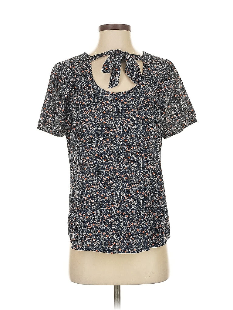 Pre-owned Papermoon Short Sleeve Blouse In Blue