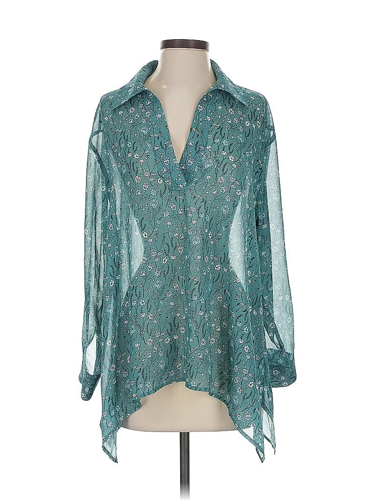 Pre-owned Cabi 3/4 Sleeve Blouse In Blue