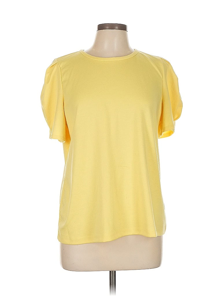 Liz Claiborne Yellow Short Sleeve T-Shirt Size L - photo 1