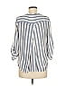 Stradivarius 100% Polyester Stripes Gray 3/4 Sleeve Blouse Size M - photo 3