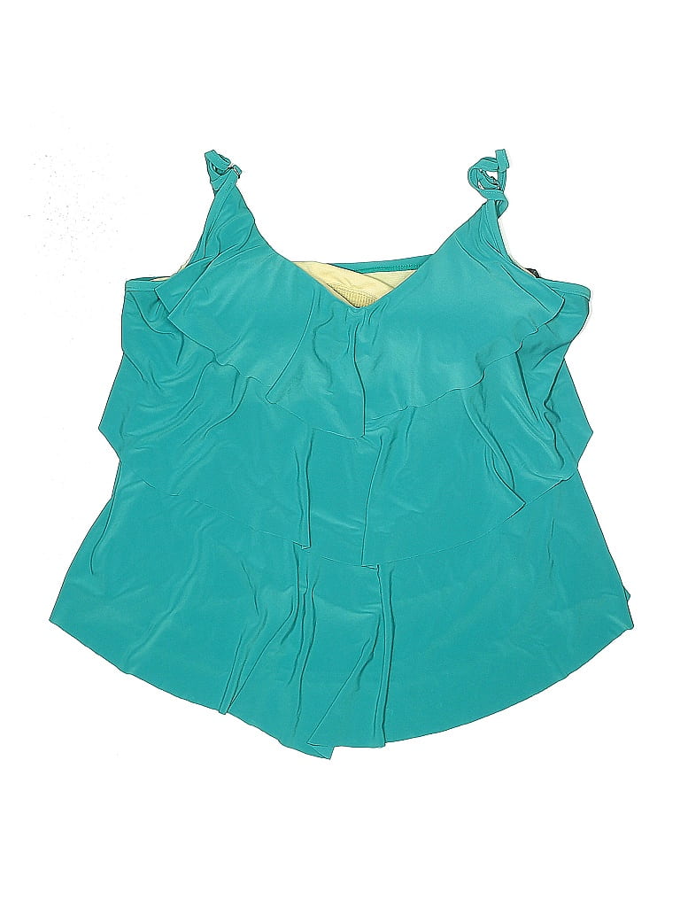 Pre-owned Aqua Green Swimsuit Top Teal Swimwear In Blue