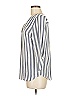 Stradivarius 100% Polyester Stripes Gray 3/4 Sleeve Blouse Size M - photo 5