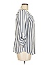 Stradivarius 100% Polyester Stripes Gray 3/4 Sleeve Blouse Size M - photo 4