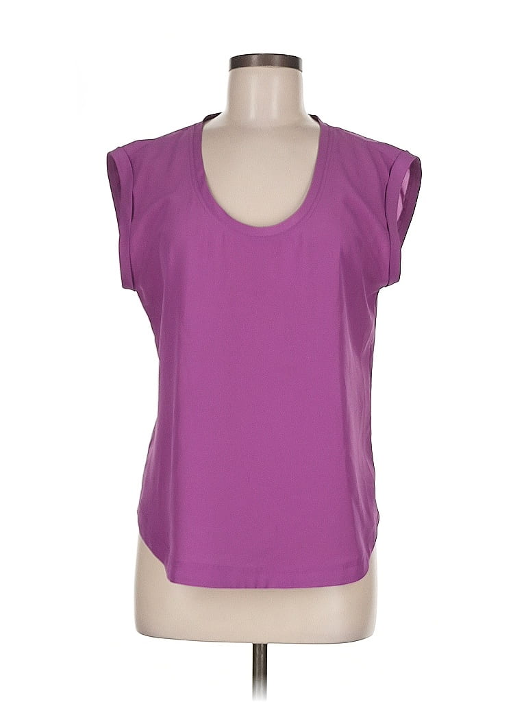 Pre-owned J.crew Factory Store Short Sleeve Top Purple Scoop Neck Tops