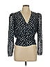 Tanya Taylor Blue Long Sleeve Silk Top Size 10 - photo 1