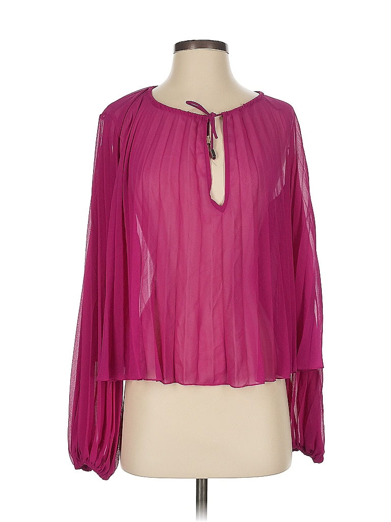 Pre-owned Zara Long Sleeve Blouse In Pink