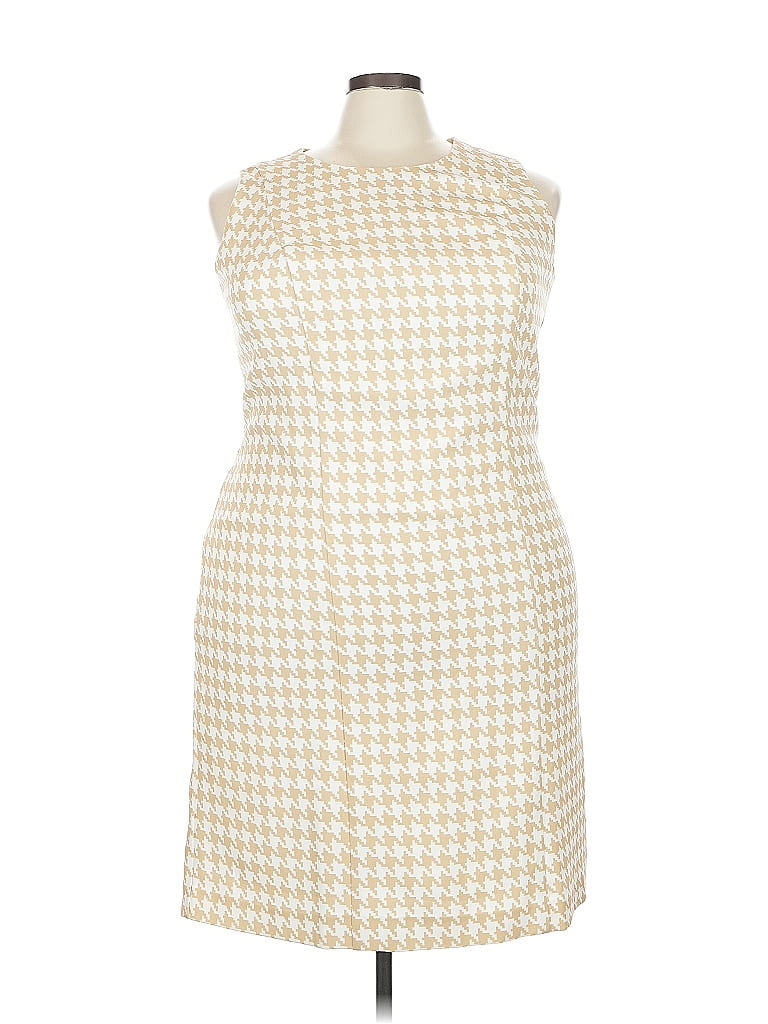 Jessica London Houndstooth Ivory Casual Dress Size 20 - photo 1