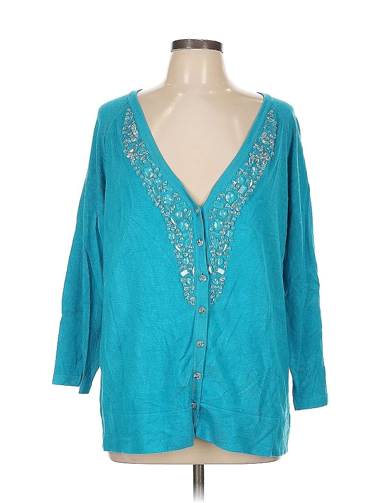 Susan Graver Teal Cardigan Size L - photo 1