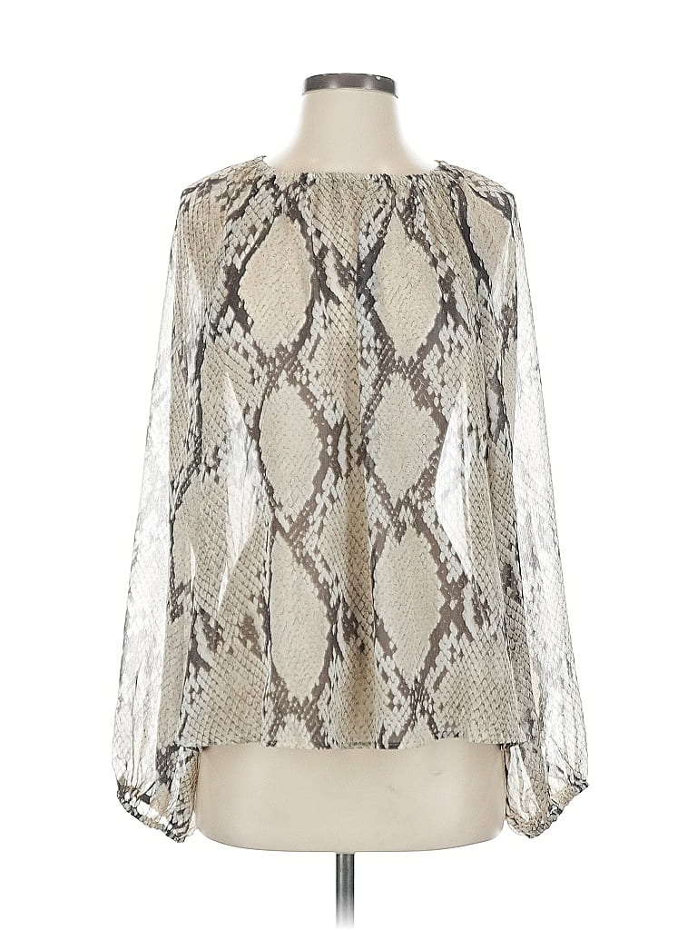 Pre-owned H&m Long Sleeve Blouse In Silver