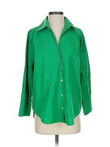 Zara 3/4 Sleeve Button-Down Shirt (view 1)