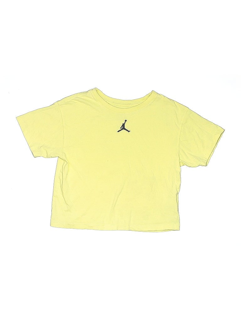 Air Jordan 100% Cotton Yellow Short Sleeve T-Shirt Size 10 - 12 - photo 1