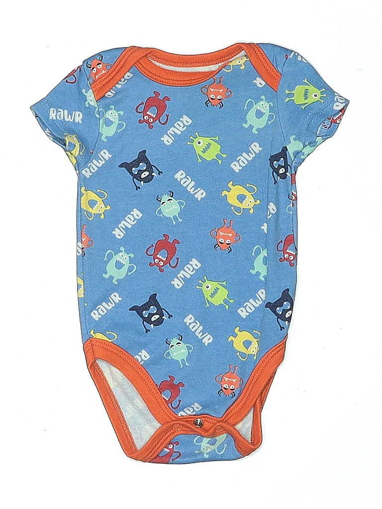 Pre-owned Kidgets Babies' Short Sleeve Onesie In Blue