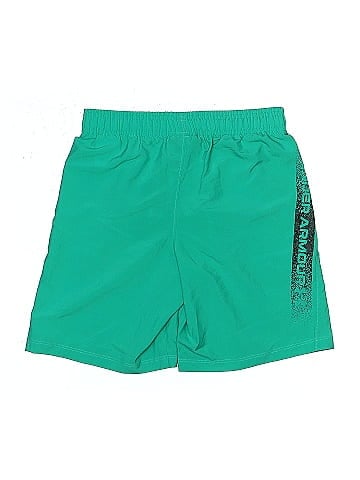 Under Armour 100% Polyester Green Athletic Shorts Size M (youth)