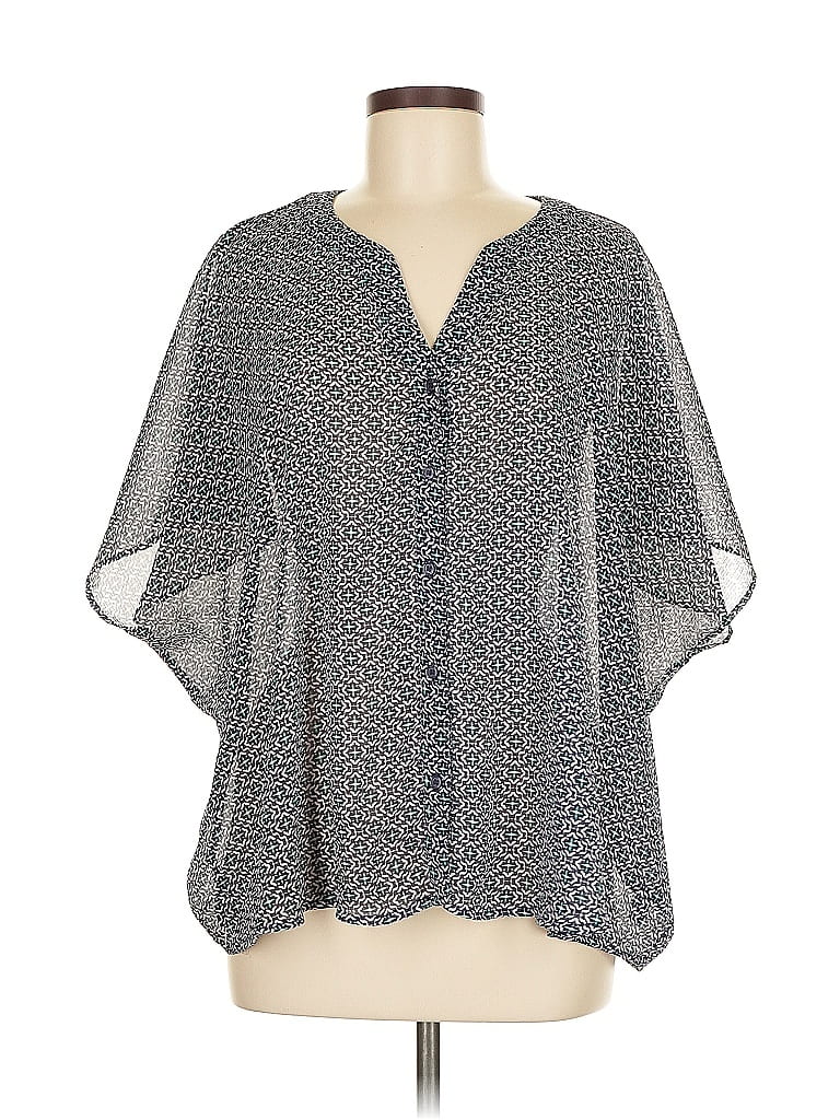 Pre-owned The Limited Short Sleeve Blouse In Gray