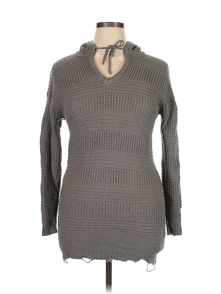 DEREK HEART Pre-owned Pullover Sweater In Gray