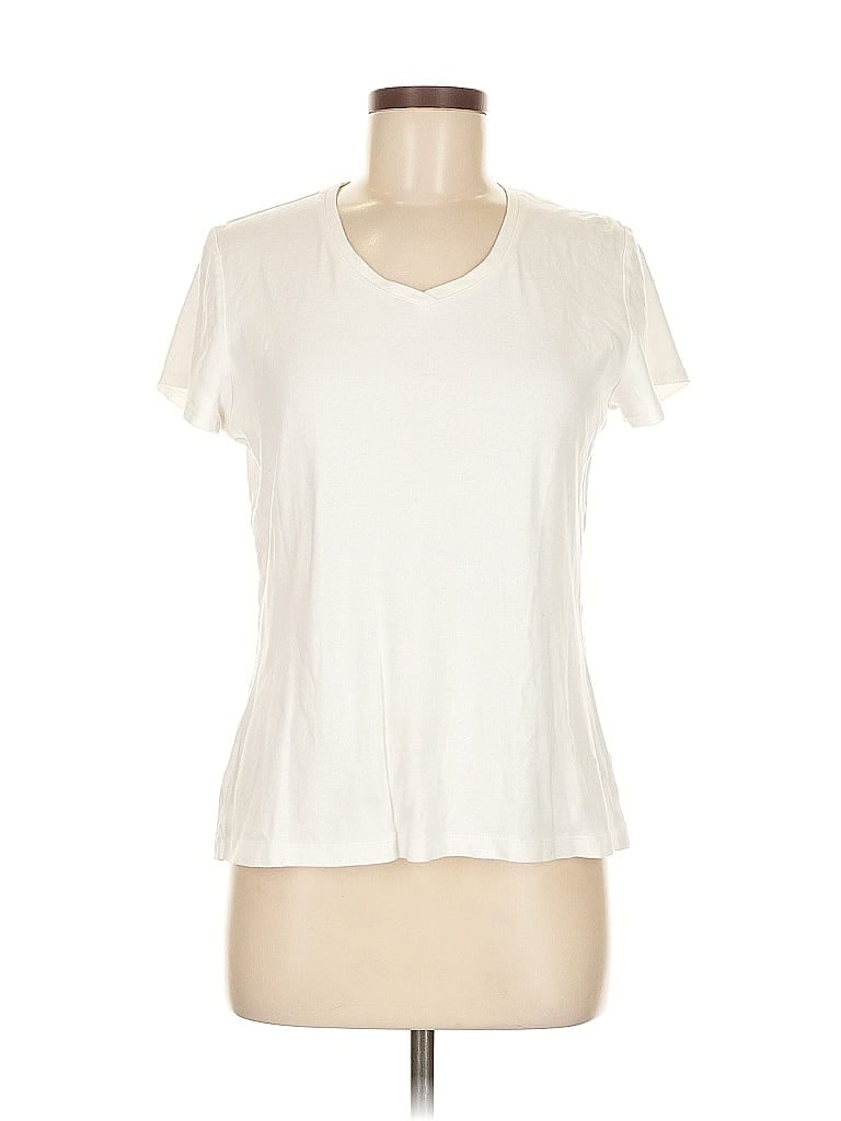 Pre-owned Croft & Barrow Short Sleeve T-shirt In White