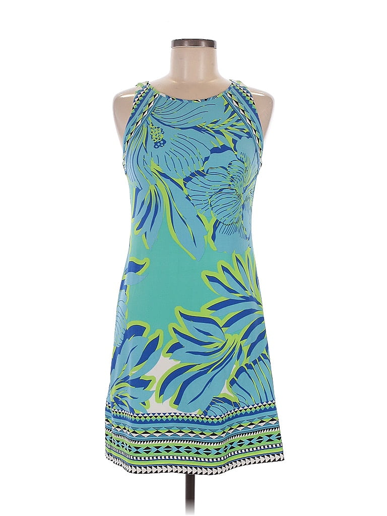 Hale Bob Print Blue Cocktail Dress Size XS - photo 1