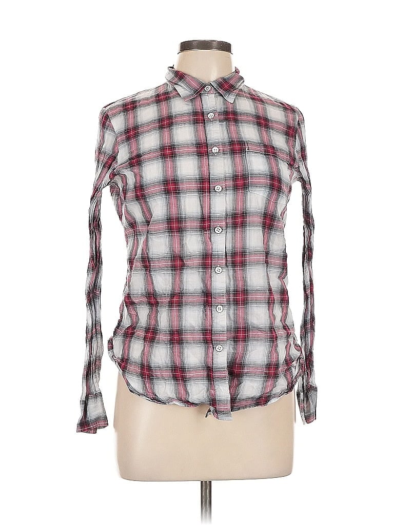 Pre-owned Gap Outlet Long Sleeve Button Down Shirt In Burgundy