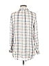 Max Studio 100% Rayon Plaid Ivory Long Sleeve Button-Down Shirt Size M - photo 2