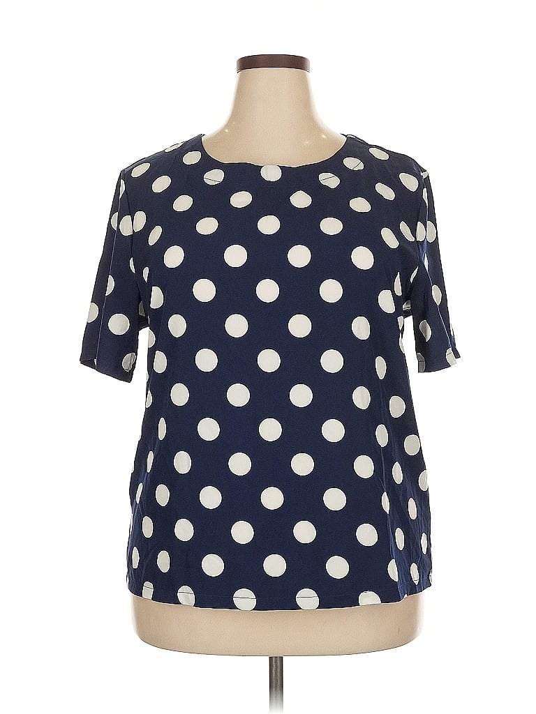 Pre-owned Unbranded Short Sleeve Blouse In Blue