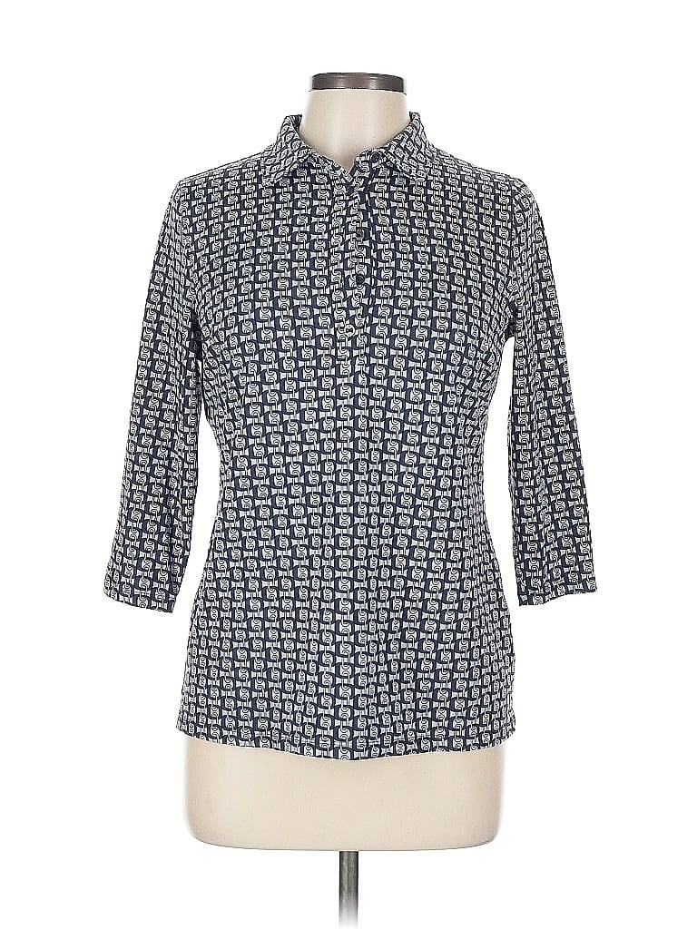 Click to view more detailed imagery on our partner's website Pre-owned Talbots 3/4 Sleeve Button Down Shirt In Blue