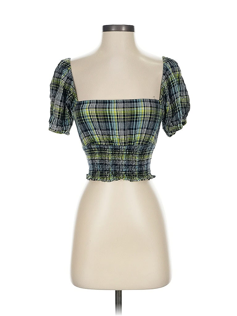 Pre-owned Bp. Short Sleeve Top Green Square Neckline Tops