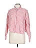American Eagle Outfitters 100% Cotton Stripes Red Long Sleeve Button-Down Shirt Size L - photo 1