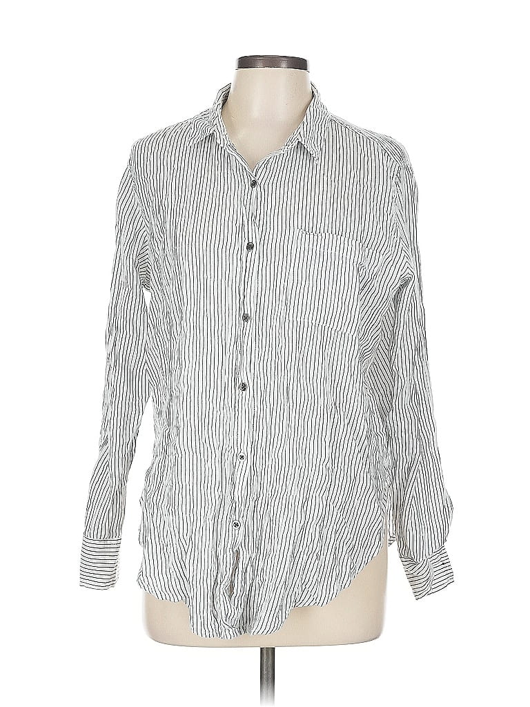 Pre-owned Universal Thread Long Sleeve Button Down Shirt In Gray