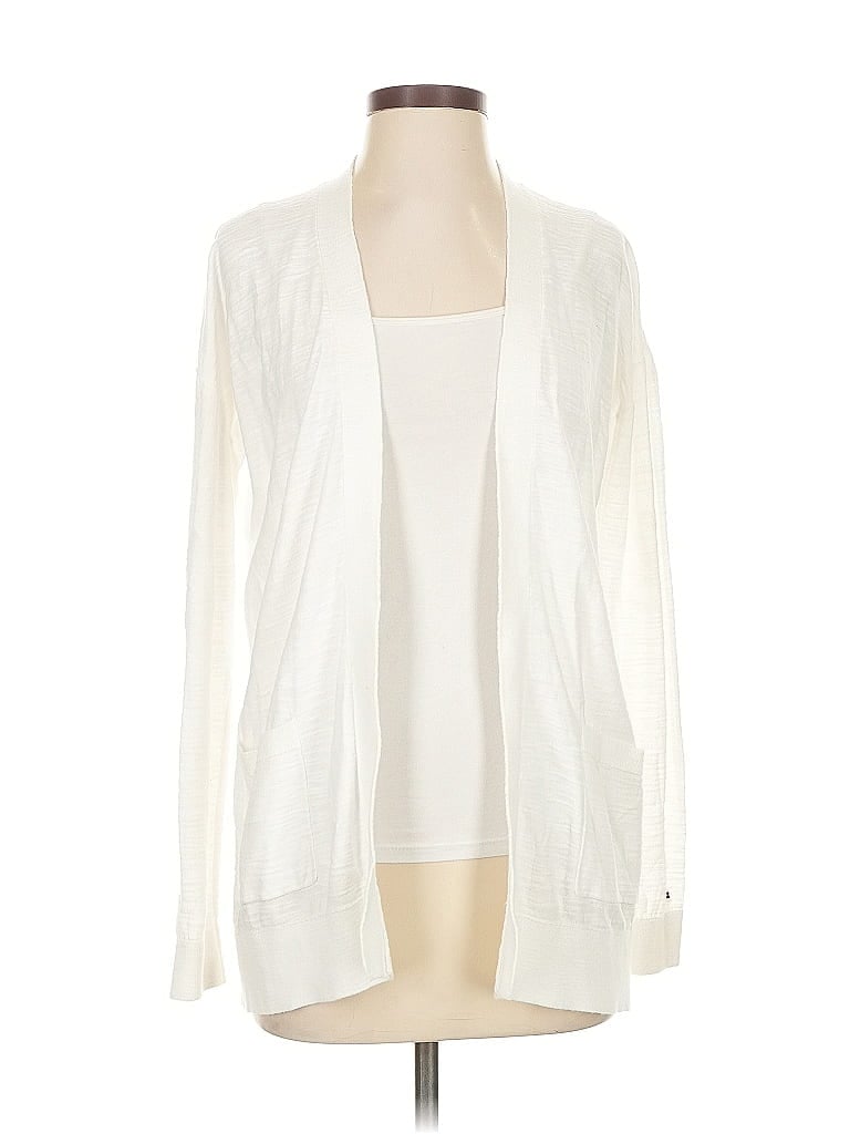 Pre-owned Tommy Hilfiger Cardigan Sweater In White