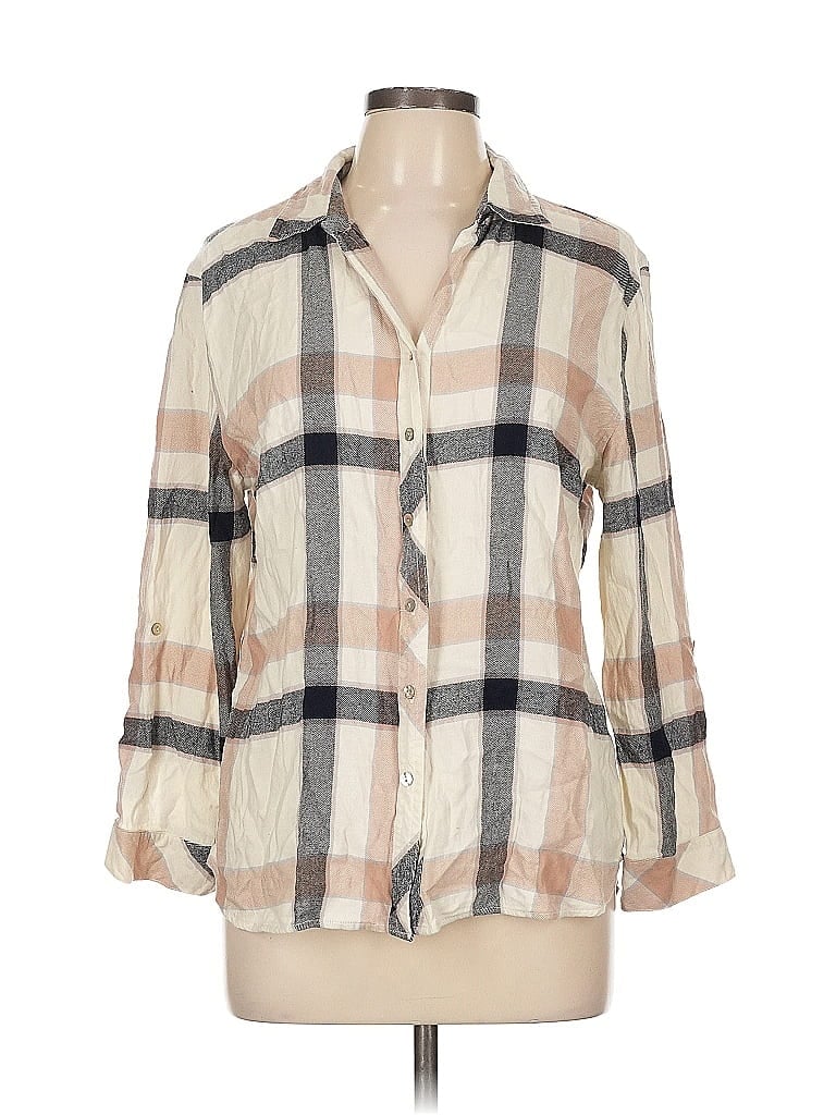 Pre-owned Hester & Orchard Long Sleeve Blouse In White