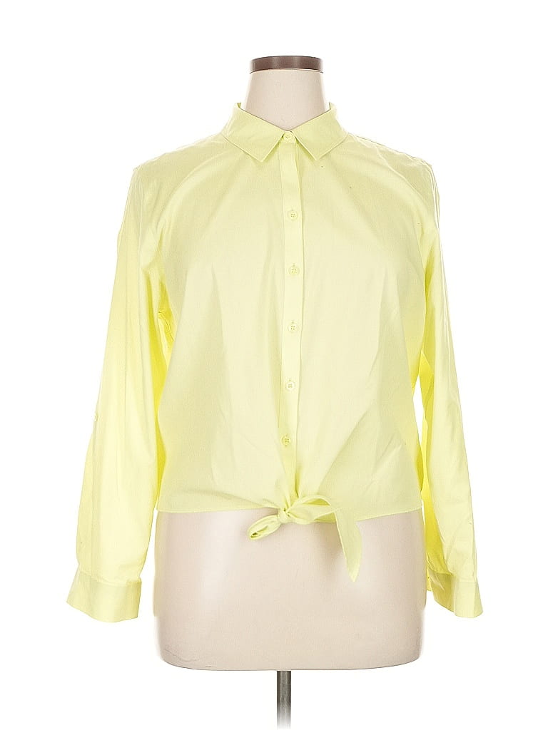 Pre-owned Chico's Long Sleeve Blouse In Yellow