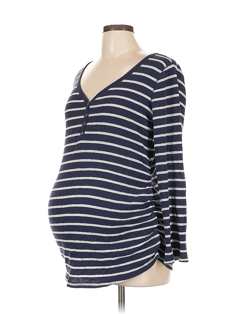 Motherhood Blue Long Sleeve Henley Size L - photo 1