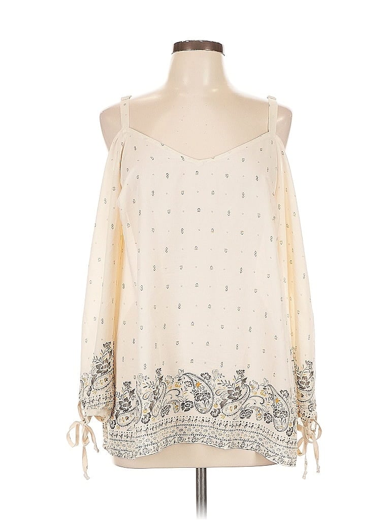 Torrid 100% Polyester Ivory Long Sleeve Blouse Size Med Plus (00) - photo 1