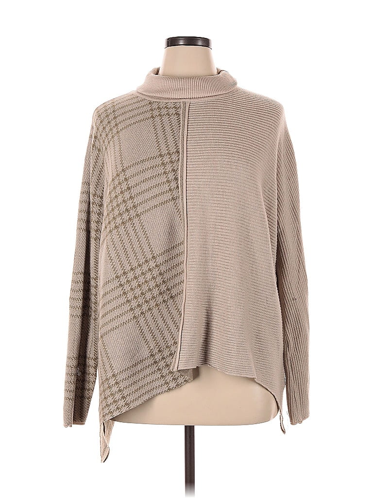 Mystree Plaid Tan Turtleneck Sweater Size XL - photo 1