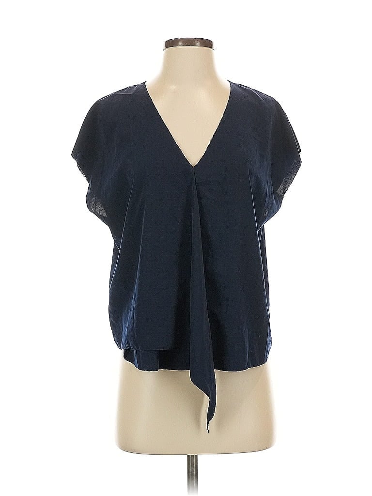 Pre-owned Rachel Rachel Roy Short Sleeve Blouse In Blue