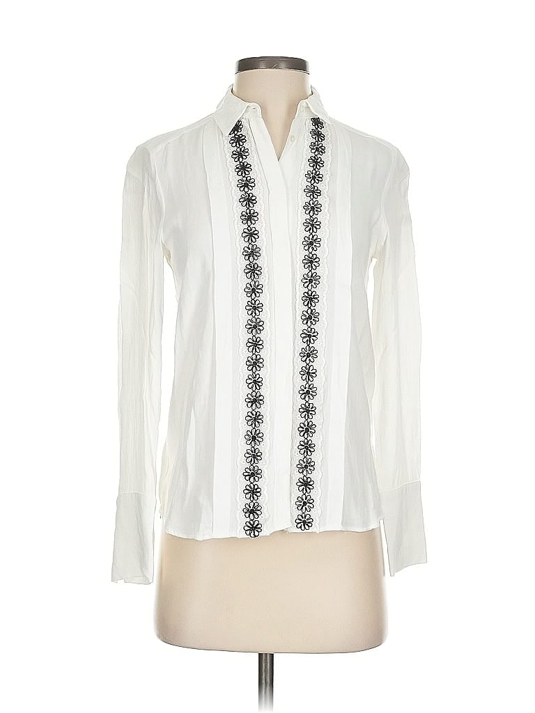 Pre-owned Unbranded Long Sleeve Blouse In White