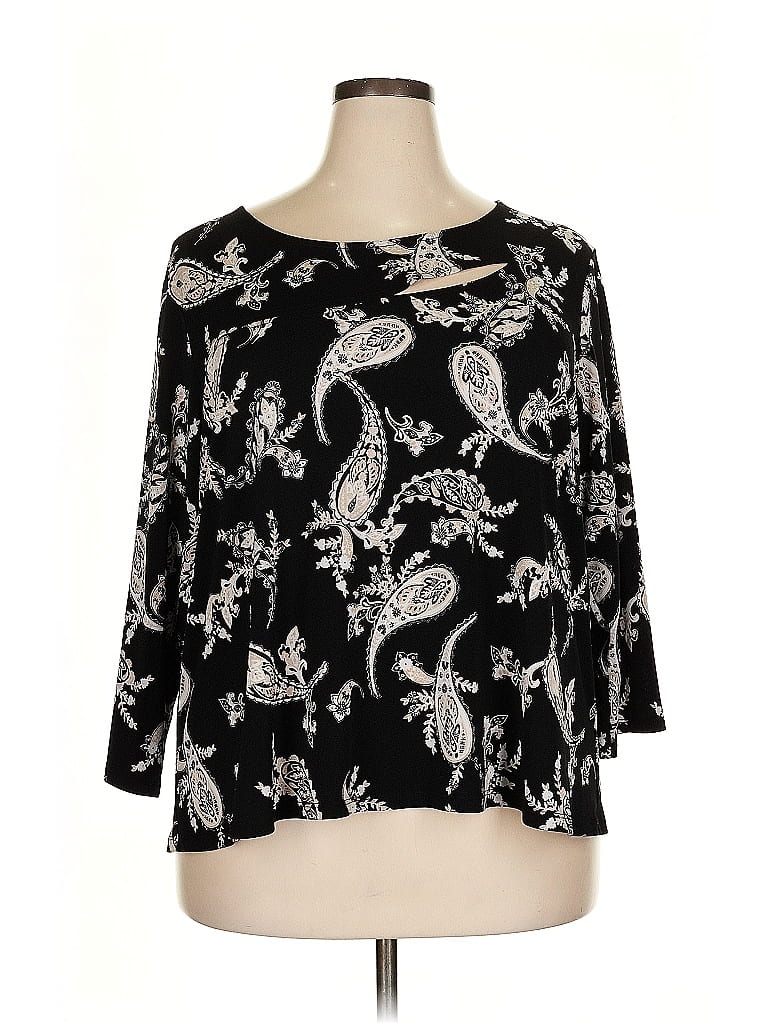 Pre-owned C Established 1946 3/4 Sleeve Blouse In Black