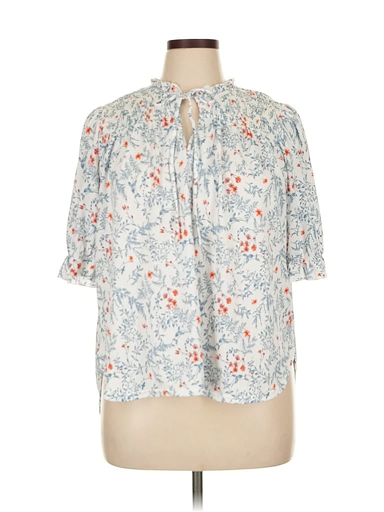 MELLODAY Pre-owned Short Sleeve Blouse In Blue