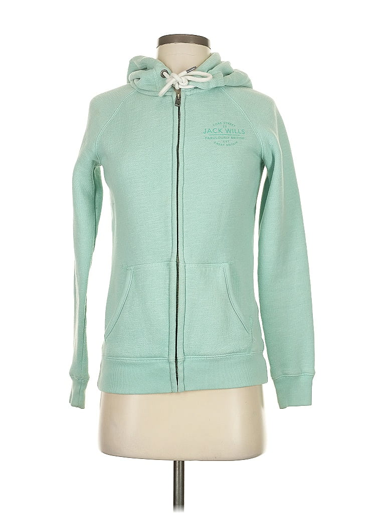 Pre-owned Jack Wills Zip Up Hoodie In Green