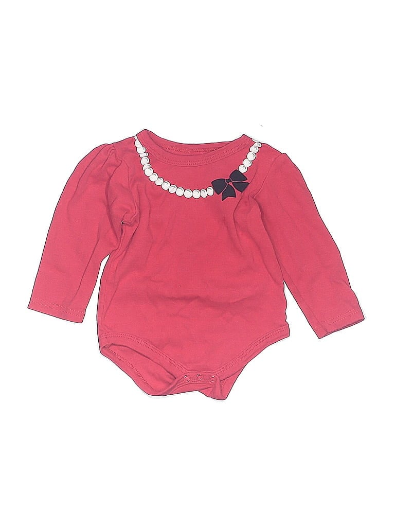 Pre-owned Hb Babies' Long Sleeve Onesie In Red