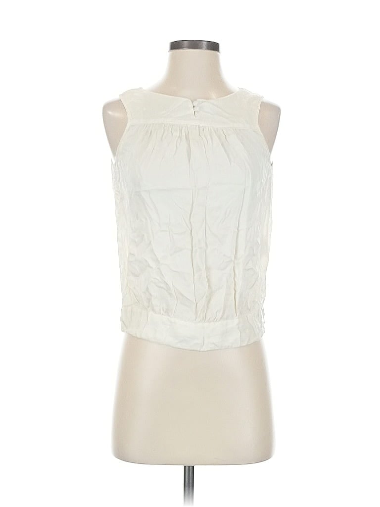Theory 100% Silk Solid Ivory Sleeveless Silk Top Size P (petite) - photo 1