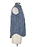 Theory Solid Blue Sleeveless Button-Down Shirt Size P (petite) - photo 3