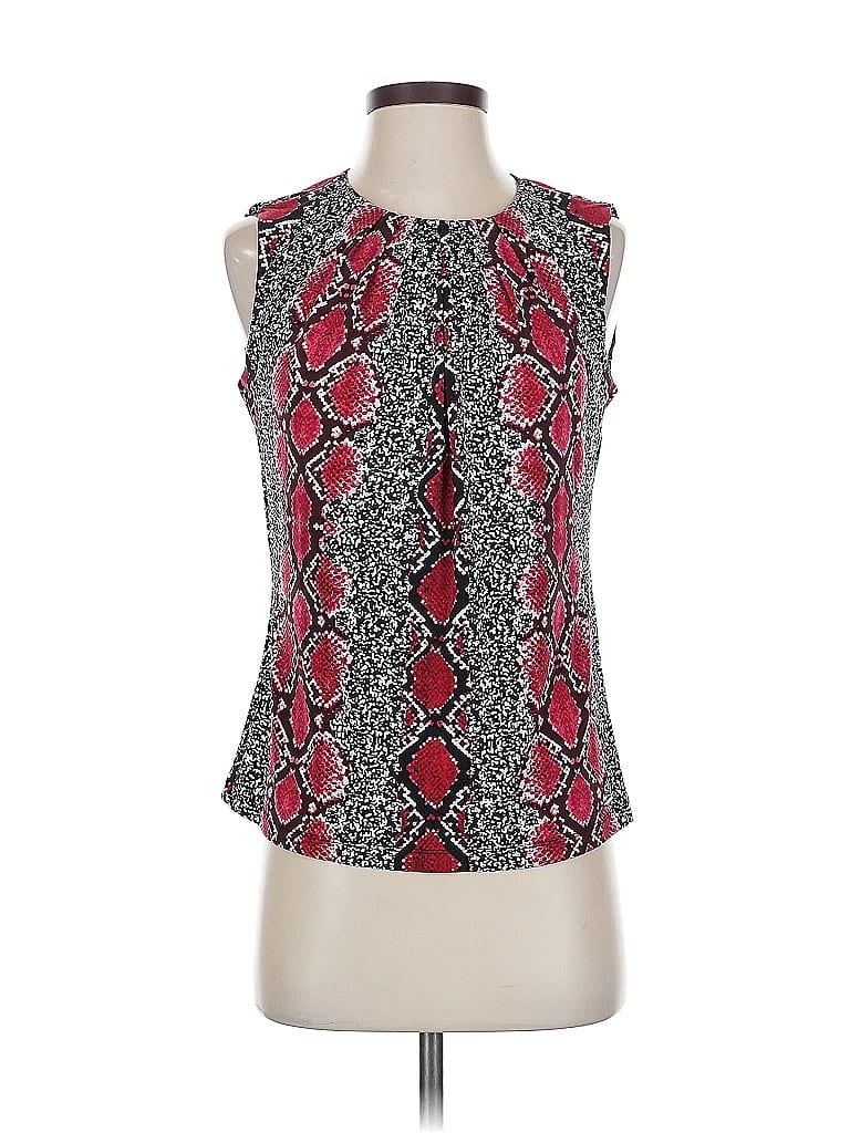 Pre-owned Calvin Klein Tank Top Red Halter Neckline Tops