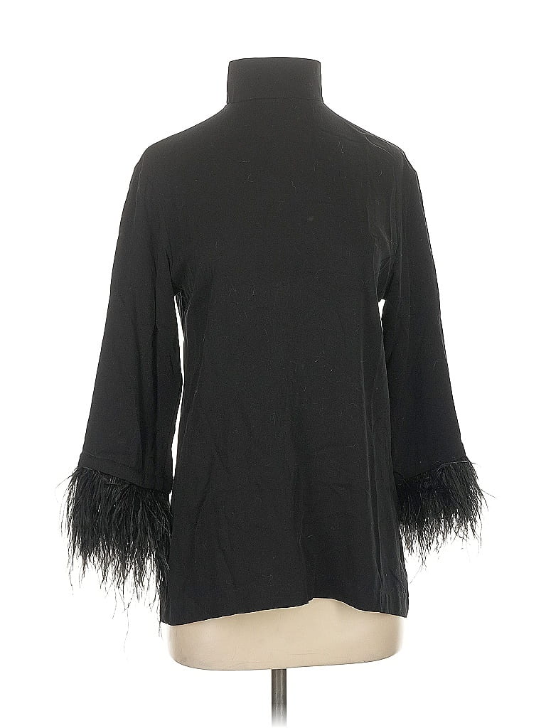 Pre-owned Sleeper 3/4 Sleeve Top Black Turtleneck Tops