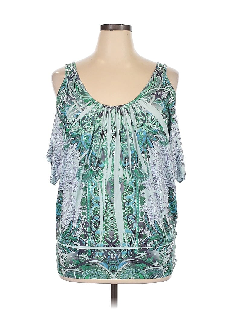 One World Teal Sleeveless Blouse Size XL - photo 1