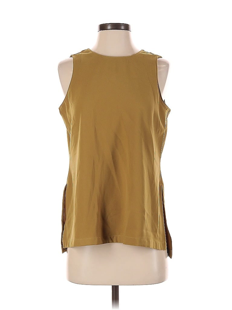 Pre-owned Ann Taylor Factory Sleeveless Top Gold Halter Neckline Tops