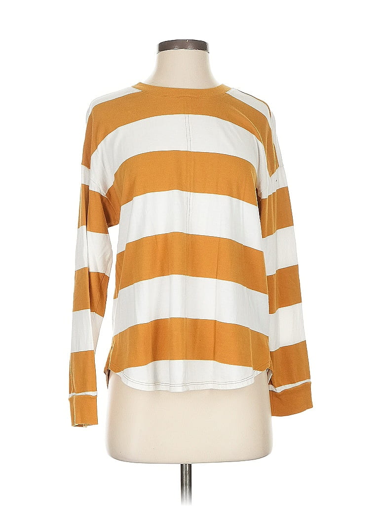 Sweat Cropé Madewell Femme XS - Colorblock Orange, Ivoire, Bleu - Rétro Années 80 - Très Bon état
